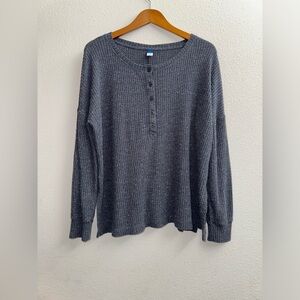 Old Navy Blue Waffle Knitted Sweater, Medium